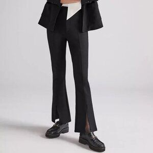 Maeve Slit-Front Flared Ponte Pants
